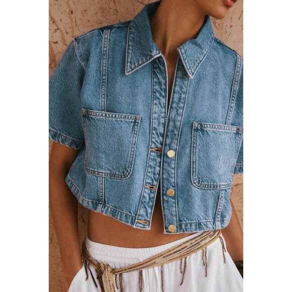 ZARA Z1975 SHORT DENIM SHIRT - Picture 4 of 7